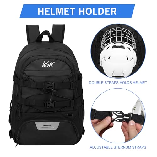 WOLT Lacrosse Bag-Lacrosse Backpack with Two Sticks Holder-Large Field Hockey Bag Holds All Sport Gears - Image 5