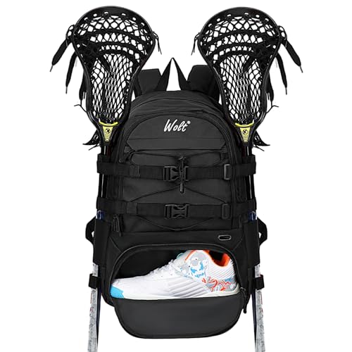 WOLT Lacrosse Bag-Lacrosse Backpack with Two Sticks Holder-Large Field Hockey Bag Holds All Sport Gears - Image 2