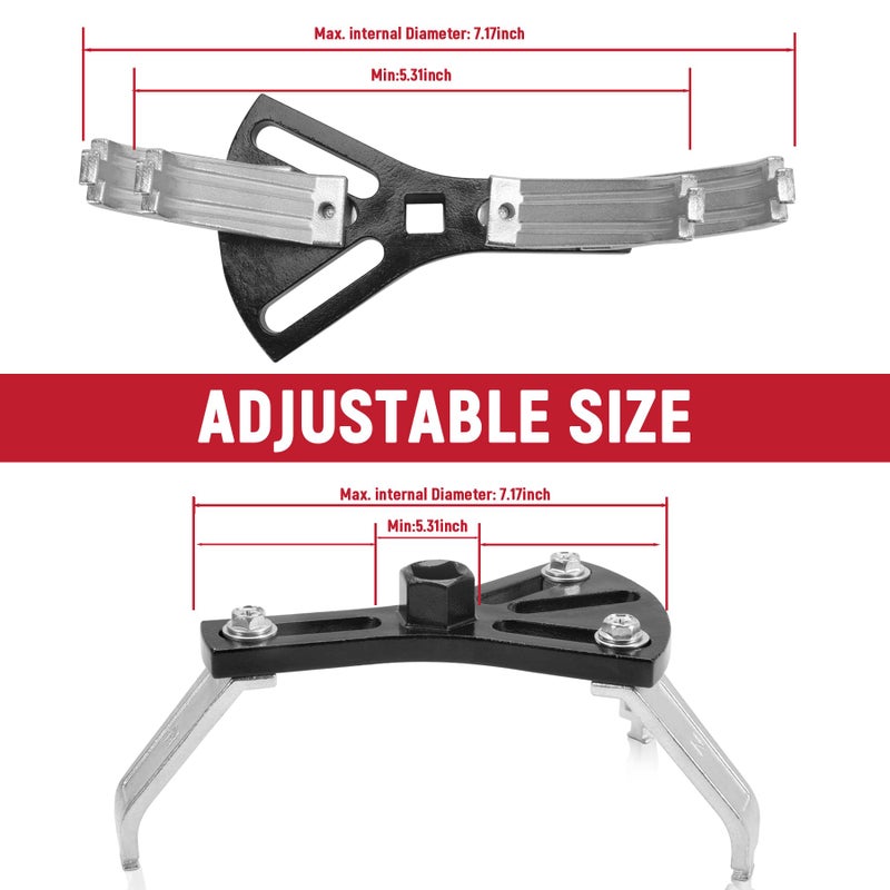 Auprex Universal Fuel Pump Removal Tool  Adjustable Fuel Pump Lock Ring Tool With 3 Arms  5.2  To 7.17  Fuel Lid Tank Cover Collar Ring Removal/Install Tool With 1/2  Ratchet Drive - Image 3