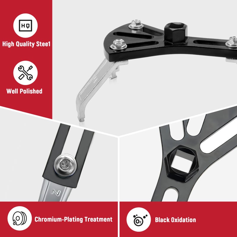 Auprex Universal Fuel Pump Removal Tool  Adjustable Fuel Pump Lock Ring Tool With 3 Arms  5.2  To 7.17  Fuel Lid Tank Cover Collar Ring Removal/Install Tool With 1/2  Ratchet Drive - Image 4