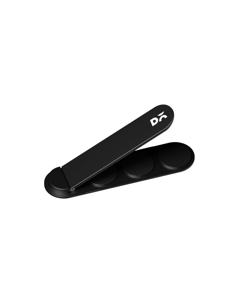 DailyObjects دايلي أوبجيكتس ستاك هاتف كيكستاند/حامل هاتف/حامل موبايل، حامل عمودي وأفقي، زاوية قابلة للتعديل، متوافق مع آيفون - كاربون بلاك - Image 1