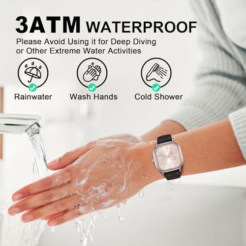 Asan Ge Women's Waterproof Watch, Stylish Silicone Strap for Women's Wrists 5IN-7IN, Large 32MM Dial with Easy-to-Read Arabic Numerals (White) - Image 3