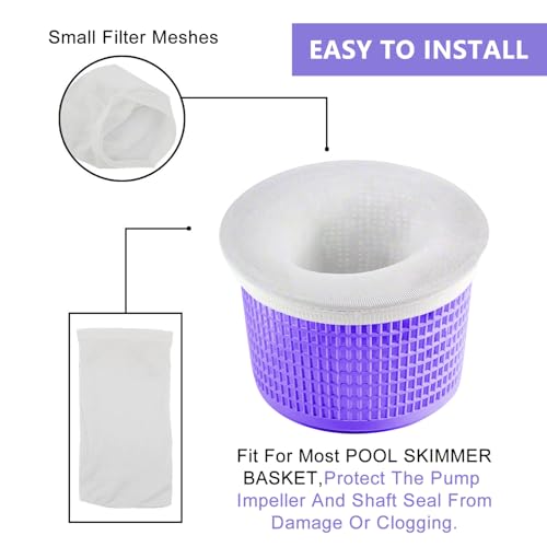 Coopache 60-Pack of Pool Skimmer Socks - Filters Baskets, Skimmers Cleans Debris and Leaves for In-Ground and Above Ground Pools - Image 2