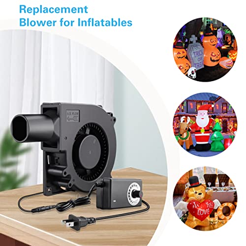 GDSTIME 120mm x 32mm Blower Fan 12V with 110V 120V AC Powered Variable Speed Controller, Dual Ball Bearing Squirrel Cage Centrifugal Fans, Small Charcoal Starter for BBQ, Smokers, Inflatables - Image 2
