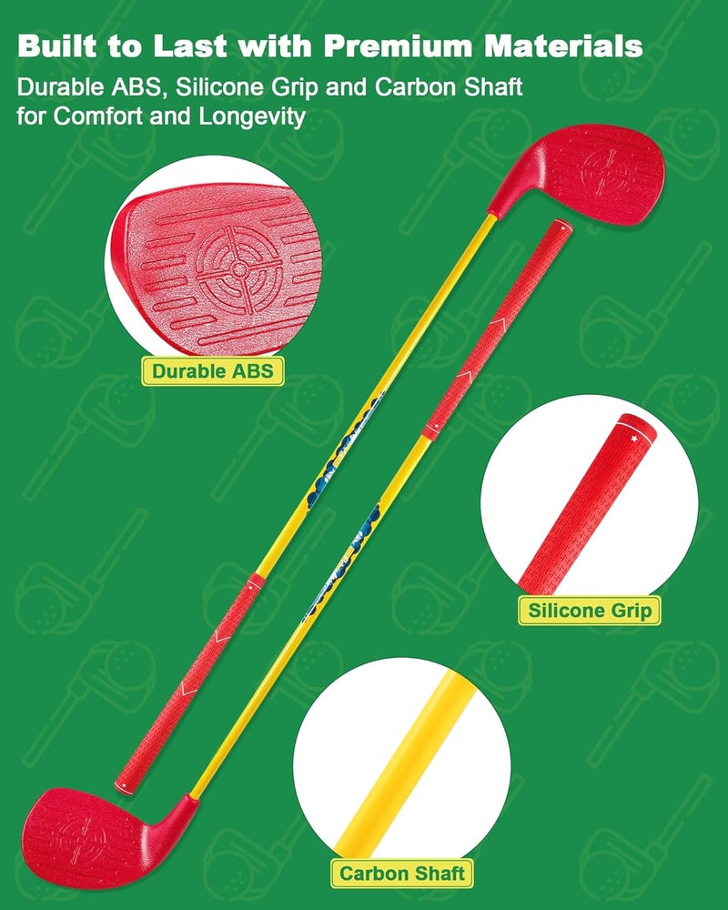 Hotwind 2 Pack Backyard Golf Game Clubs with 5”x 3.5” Oversize Heads and 36” Lightweight Carbon Shaft for Adults Play Outdoor Golf Yard Game in Grass Parks and Yards Hit Plastic and Foam Balls - Image 3
