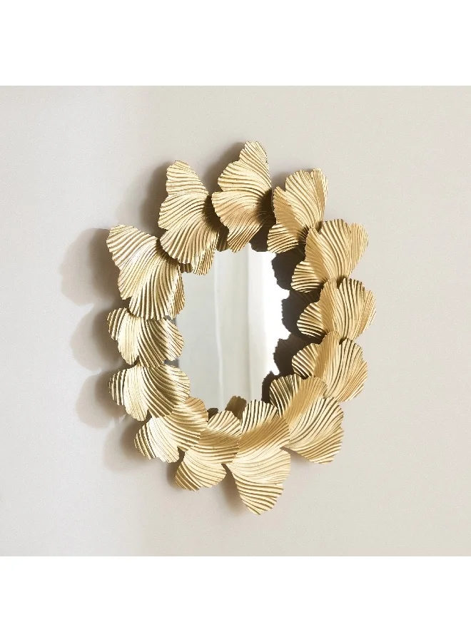 Home Box Delp Premium Heavy Duty Metal Leaves Wall Mirror 69.2 x 6.4 x 74.3 cm