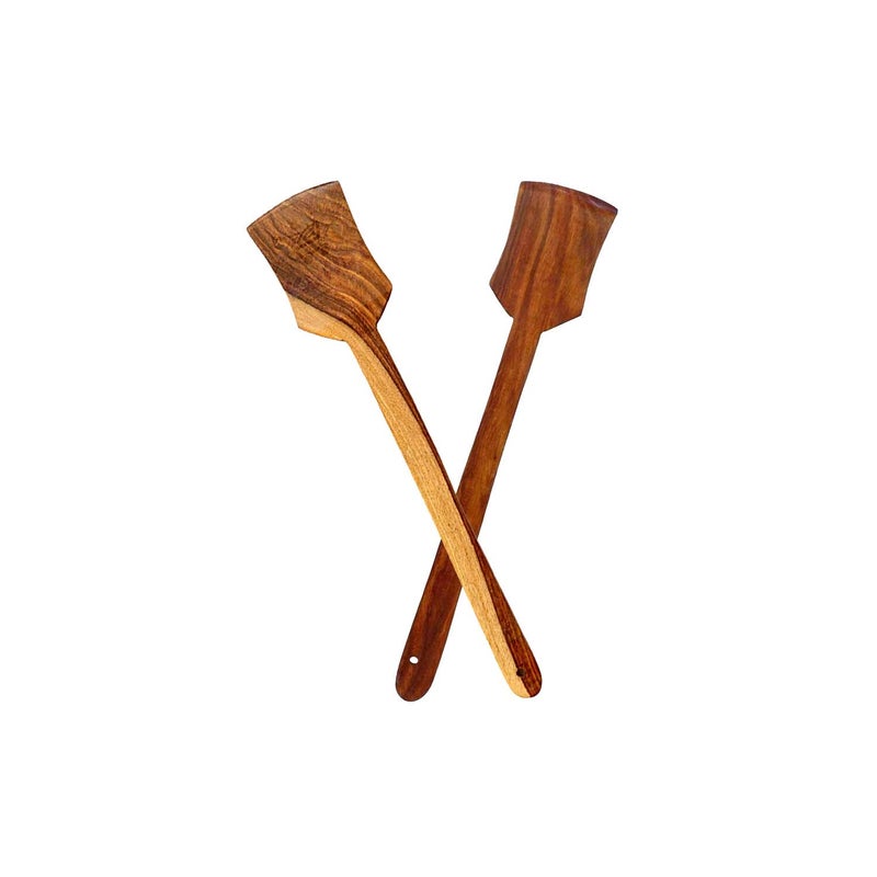 Garden Of Arts Handicrafts Handmade WoodenSpatula Serving and Cooking Kitchen Tools UtensilSpoon Set of 2