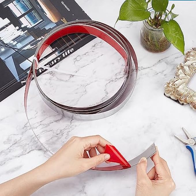 5M WALL MOLDING TRIM 201 STAINLESS STEEL PEEL AND STICK SELF-ADHESIVE FLEXIBLE MOLDING TRIM MOLDING WALL TRIM FOR WALL MIRROR FURNITURE DOOR WARDROBE, PLATINUM,40MM WIDE - Image 2