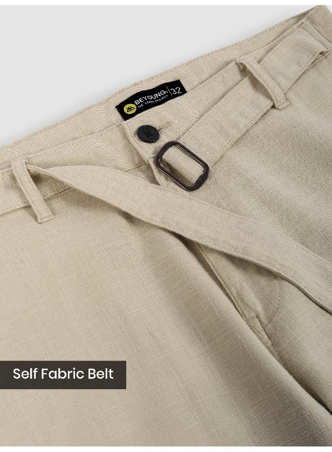 Beyoung Beige Adjustable Waist Cargo Pants  - Image 5