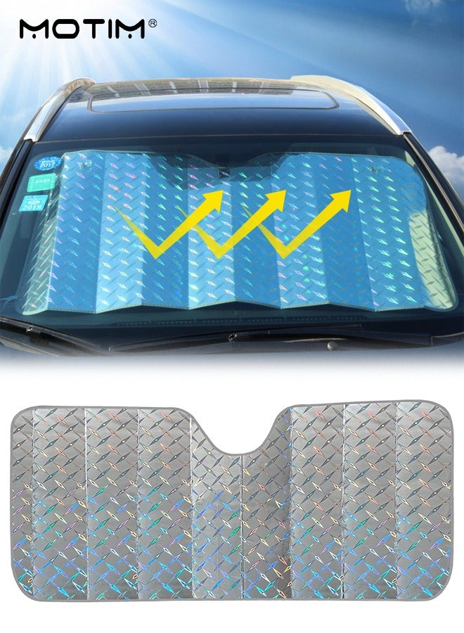 Motim Car Windshield Sun Shade, 140x70cm,Car Front Window To Keep Your Vehicle Cool, Blocks UV Rays, Foldable Car Front Window Sunshade for Cars, SUV, Truck - Image 1