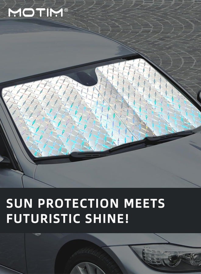 Motim Car Windshield Sun Shade, 140x70cm,Car Front Window To Keep Your Vehicle Cool, Blocks UV Rays, Foldable Car Front Window Sunshade for Cars, SUV, Truck - Image 4