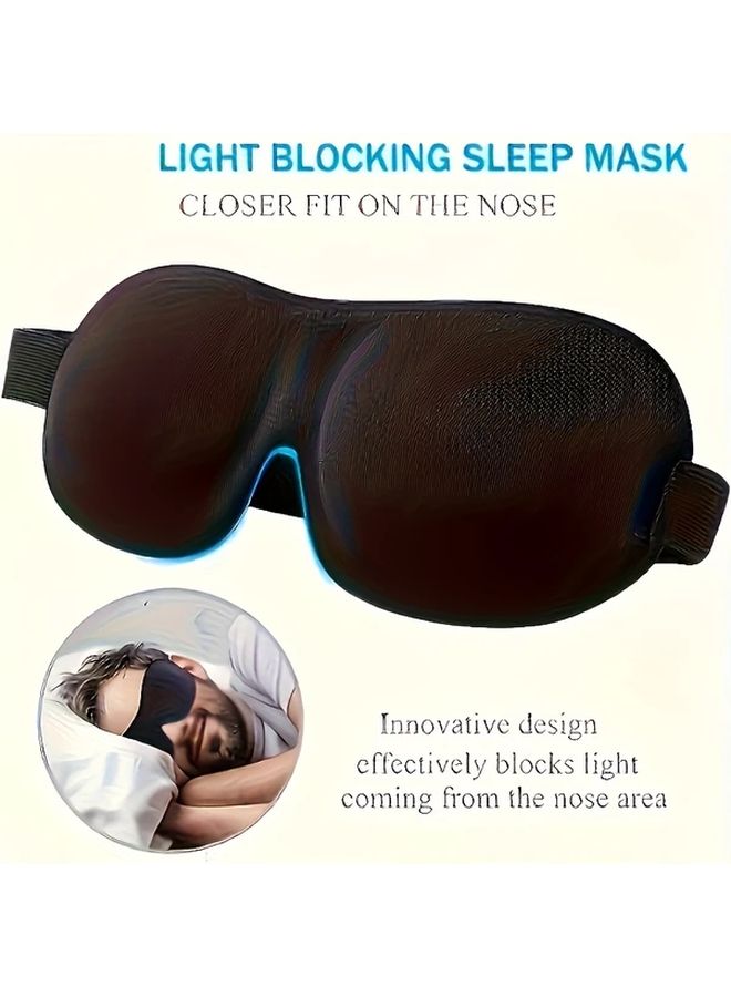 Ultra Comfortable Contour Sleep Mask Eye Mask Black 100 Light Blocking Ultra Soft Breathable Lightweight Ergonomic Design For Peaceful Sleep Travel Relaxation Alcohol Free Material Adjustable Shoulder Strap - Image 2