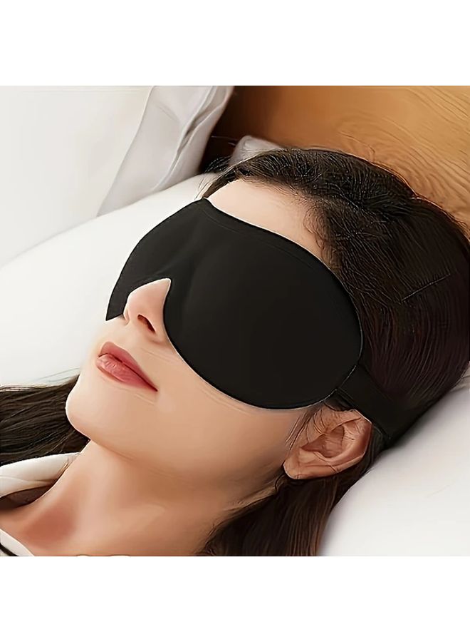 Ultra Comfortable Contour Sleep Mask Eye Mask Black 100 Light Blocking Ultra Soft Breathable Lightweight Ergonomic Design For Peaceful Sleep Travel Relaxation Alcohol Free Material Adjustable Shoulder Strap - Image 1