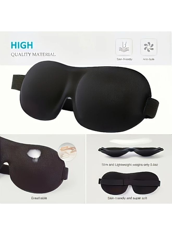 Ultra Comfortable Contour Sleep Mask Eye Mask Black 100 Light Blocking Ultra Soft Breathable Lightweight Ergonomic Design For Peaceful Sleep Travel Relaxation Alcohol Free Material Adjustable Shoulder Strap - Image 3