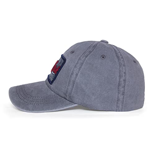 Aavjo New York Design Unisex Denim Cotton Cap with Adjustable Strap (Grey) - Image 4