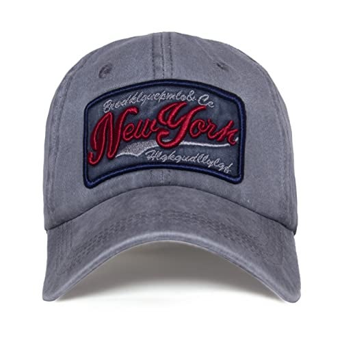 Aavjo New York Design Unisex Denim Cotton Cap with Adjustable Strap (Grey) - Image 1