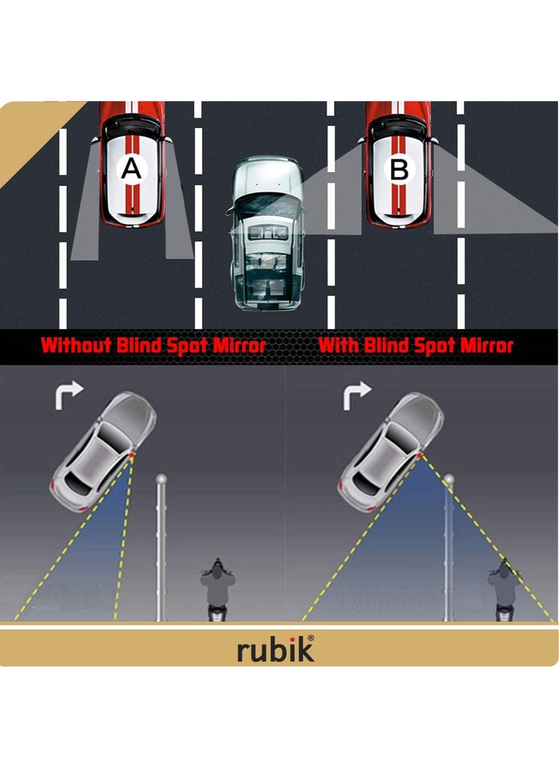 Rubik Magnetic New Driver Car Sign Sticker English Arabic, Highly Reflective Removable and Reusable, With Blind Spot Mirror for Beginner Car SUV Van Drivers (15x15cm) Yellow/Black  - Image 4