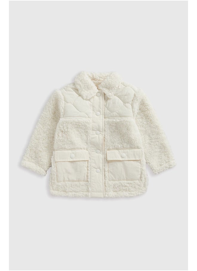 mothercare - Cream Borg Shacket - Image 1