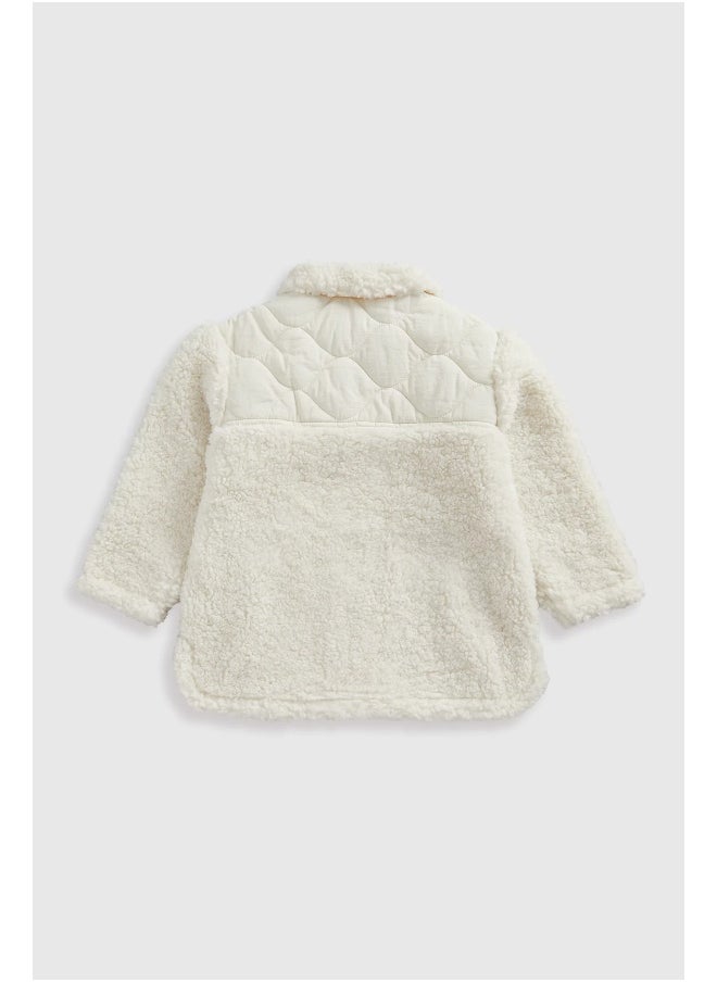 mothercare - Cream Borg Shacket - Image 1