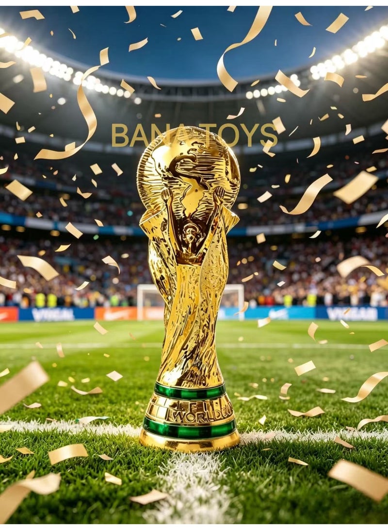 بانا تويز كأس بلاستيكية ذهبية كأس العالم كأس البطولة الذهبية كأس كرة القدم 21*8CM - Image 3