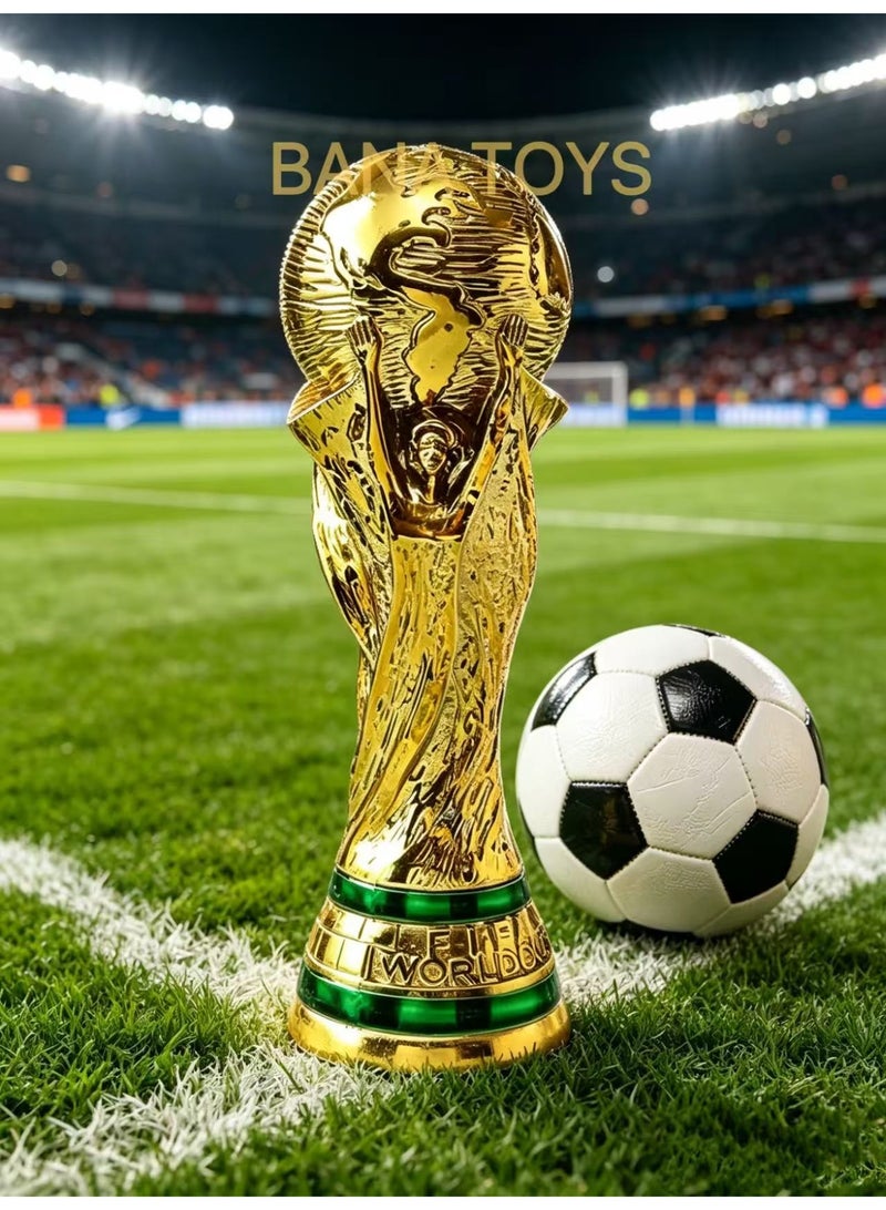 بانا تويز كأس بلاستيكية ذهبية كأس العالم كأس البطولة الذهبية كأس كرة القدم 21*8CM - Image 4