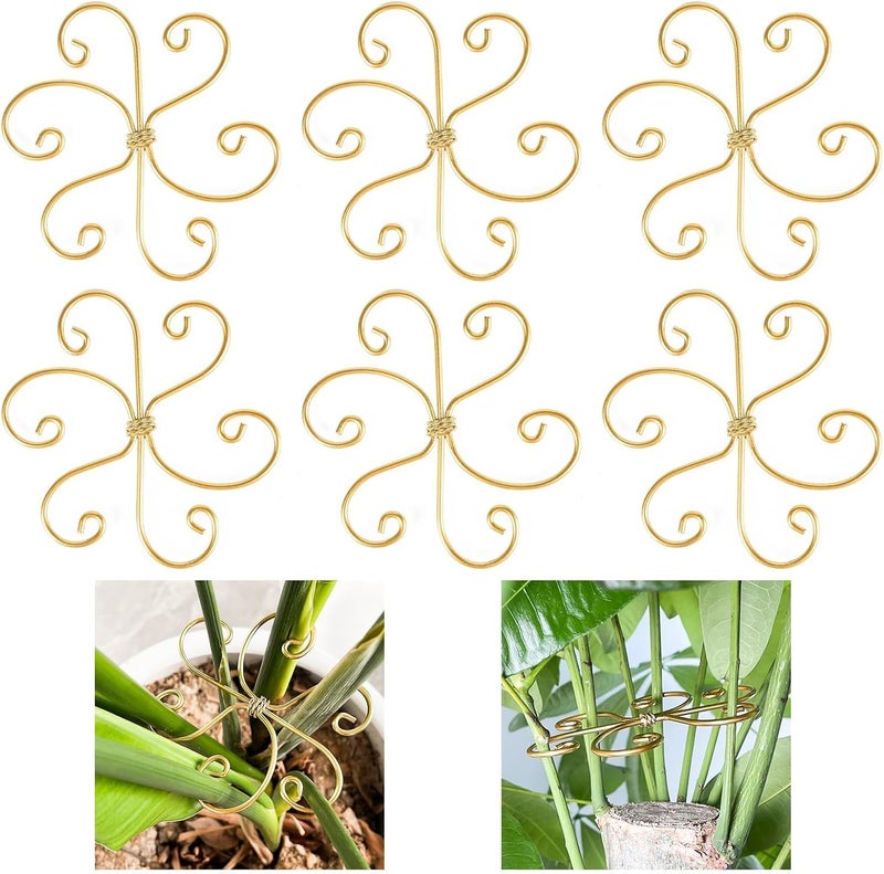Aputue Plant Stem Support, 6Pcs Plant Support Stakes with Adjustable Clamps, Heavy Duty Plant Stems Holder for Indoor Outdoor Climbing Plants Stabilization and Growth Support - Image 1