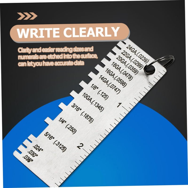 3Pcs Stainless Steel Welding Thickness Gauge Metal Sheet Measurement Tool - Image 4