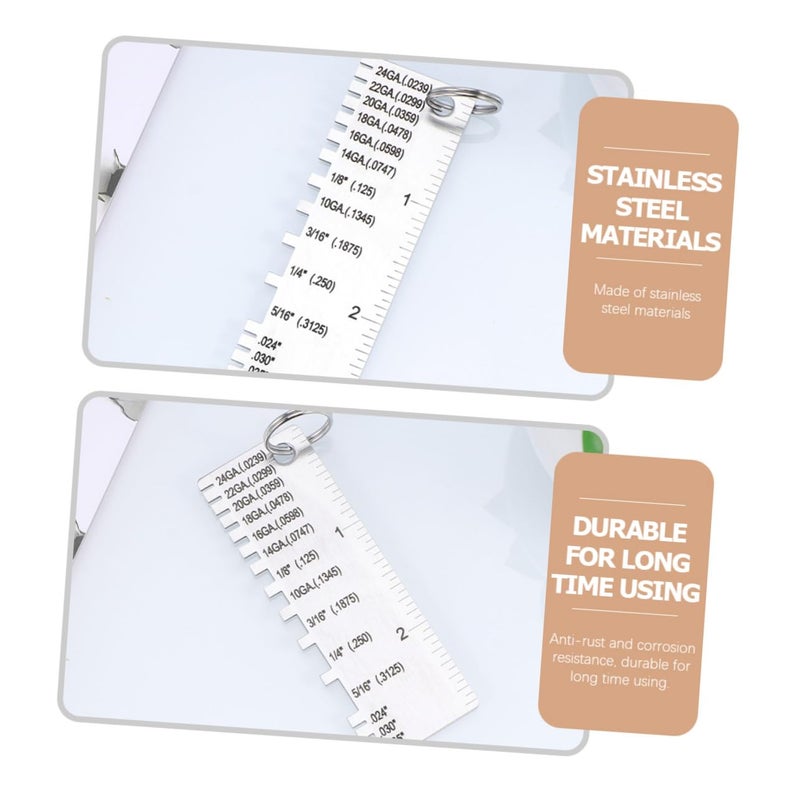 3Pcs Stainless Steel Welding Thickness Gauge Metal Sheet Measurement Tool - Image 5