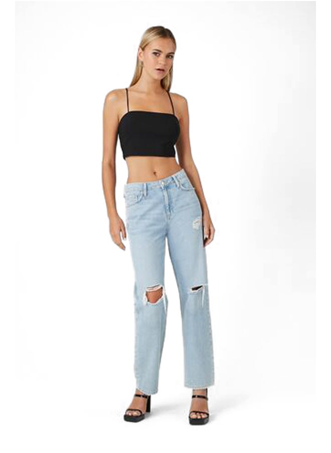 Crisscross Lace-Back Cropped Cami