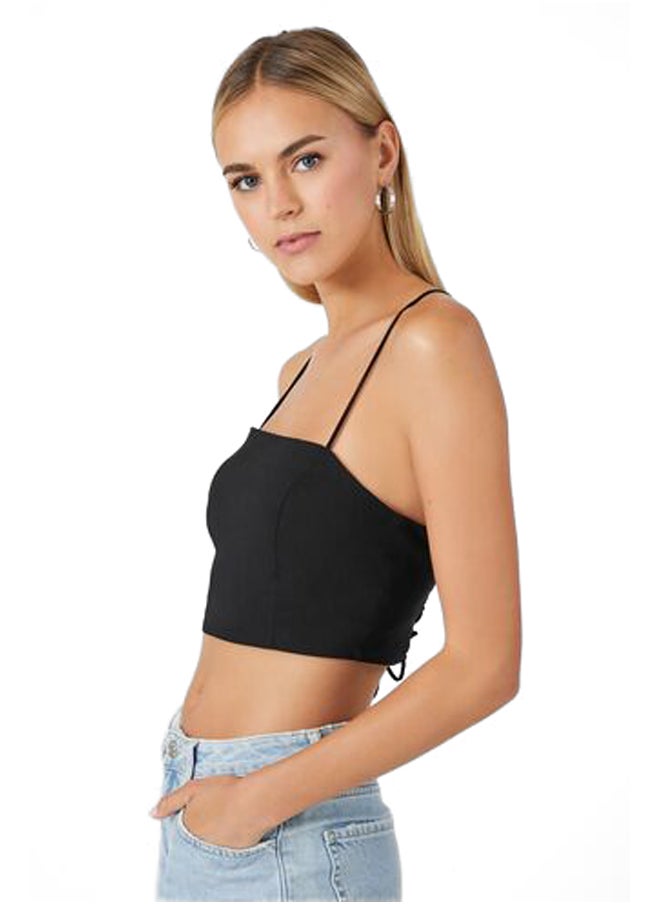 Crisscross Lace-Back Cropped Cami