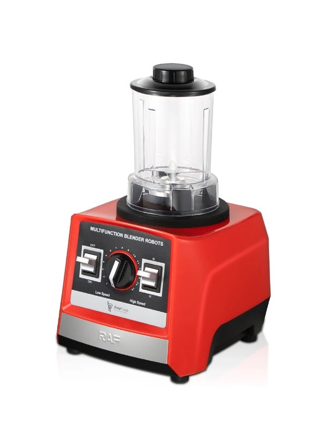 آر إيه أف خلاط RAF القوي بقوة 2400 واط - خلاط فواكه وخضراوات 2 في 1 سعة 2.5 لتر مع مطحنة، محرك عالي السرعة 20000 دورة في الدقيقة وشفرات من الفولاذ المقاوم للصدأ سهلة التنظيف (أحمر) - Image 4