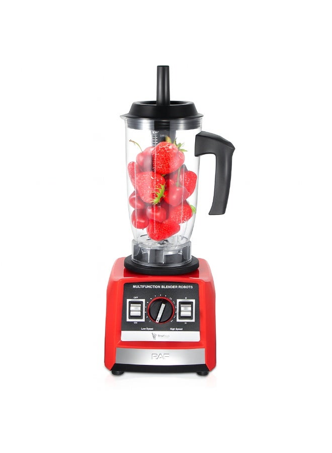 آر إيه أف خلاط RAF القوي بقوة 2400 واط - خلاط فواكه وخضراوات 2 في 1 سعة 2.5 لتر مع مطحنة، محرك عالي السرعة 20000 دورة في الدقيقة وشفرات من الفولاذ المقاوم للصدأ سهلة التنظيف (أحمر) - Image 3