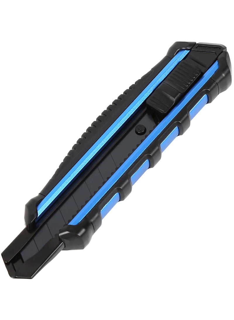 VTOOLS 18mm Cutter Utility Knife with SK5 Black Blade Aluminum Alloy Body Black Rubber Grip 100mm Length - Image 1