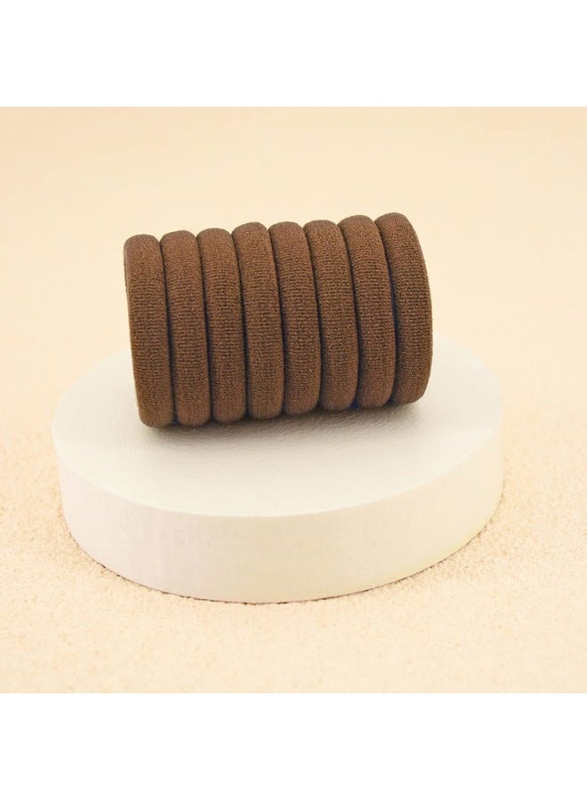 PIDOUDOU 100 Pack Seamless Hair Ties for Women Girls Ponytail Holders for Thick Hair (Mid-Brown) - Image 3