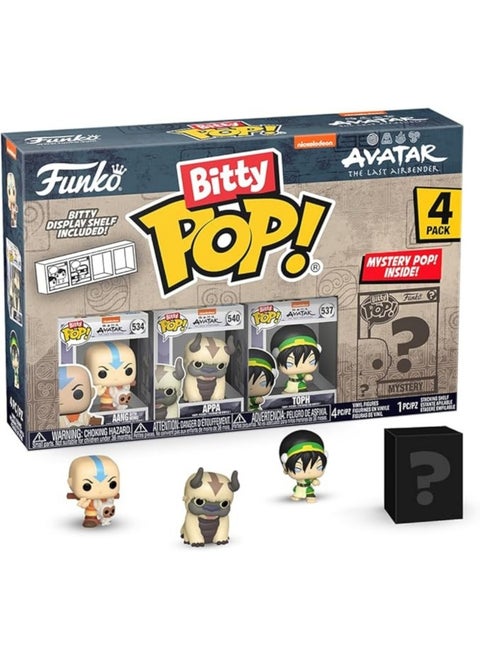 Funko Pop! Nickelodeon Avatar The Last Airbender Bitty Pop! 4-Pack Series 1 with 1 Mystry Figure ( 2.5 cm, Colours May Vary )