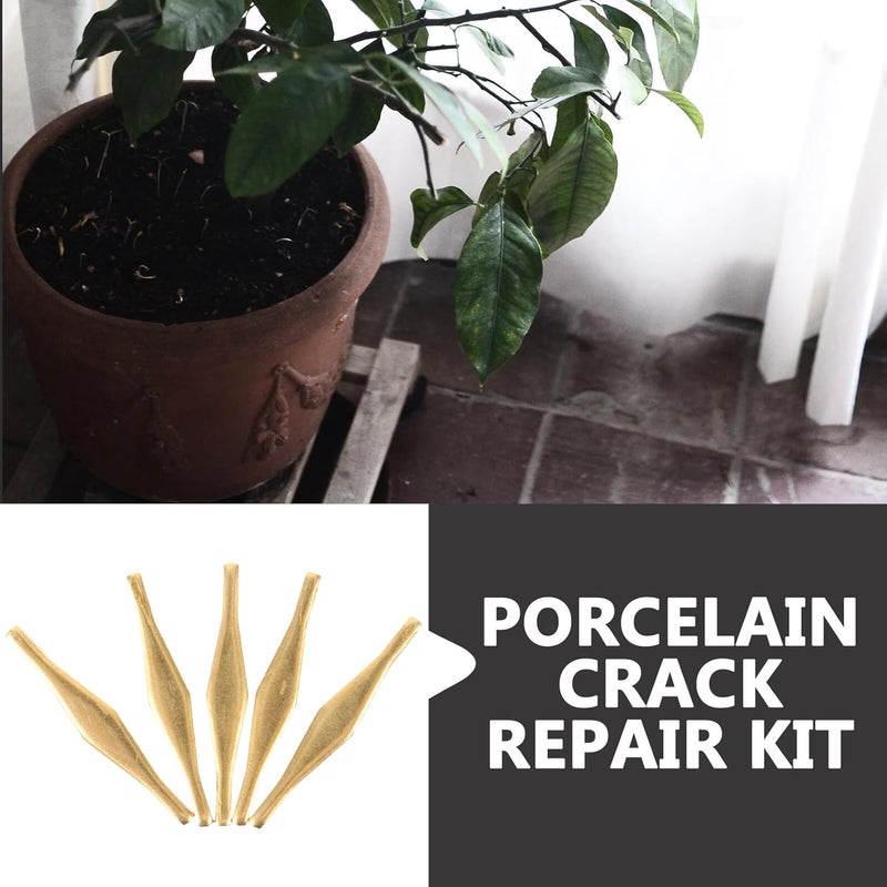 BCOATH 10pcs Brass Porcelain Repair Nails Ceramic Crack Repair Kit for Porcelain Sink and Tub Mending Tools with 20mm Saw Nails for Ceramic and Pottery Restoration - Image 5