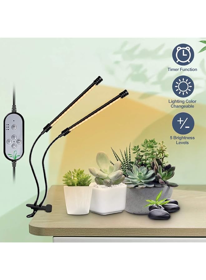 erorex Usb Plant Grow Light Sunlight White Full Spectrum Lighting Angle Adjustable Desktop Clamp Gr Lamp For Indoor Plants 5 Dimmable Levels 4 8 12H Timer - Image 2