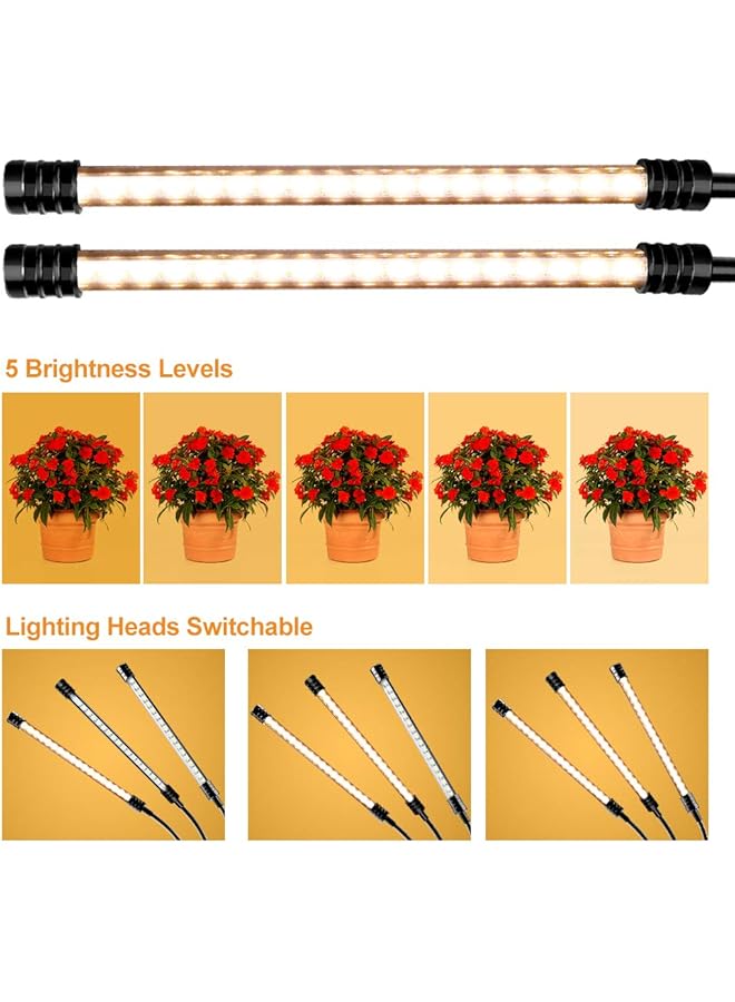 erorex Usb Plant Grow Light Sunlight White Full Spectrum Lighting Angle Adjustable Desktop Clamp Gr Lamp For Indoor Plants 5 Dimmable Levels 4 8 12H Timer - Image 4