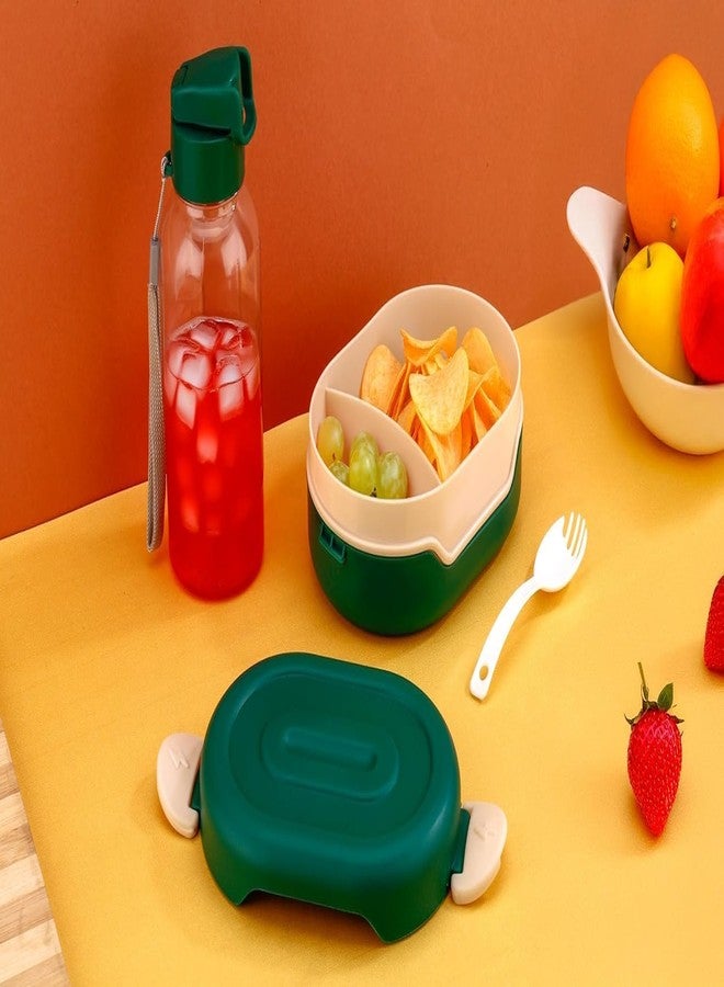 JIGVA 2 Compartment Lunch Box Combo with Water Bottle | Airtight BPA-Free Tiffin Set | Durable Leakproof Food Container for Kids School, Office Lunch & Travel Use - Image 1