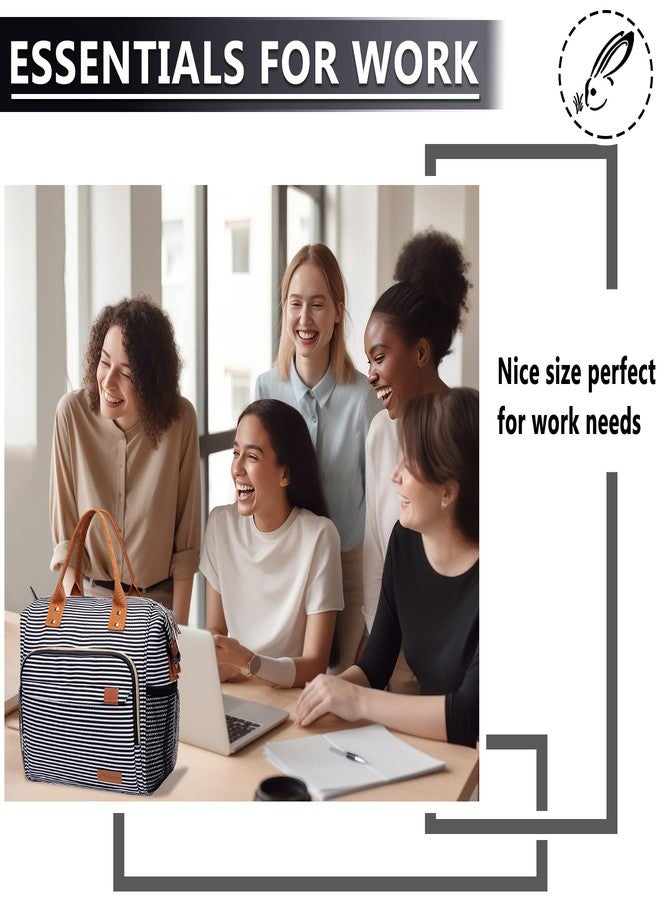 TuErCao Lunch Bag Women Insulated Lunch Box for Work Leakproof Soft Cooler for Picnic Travel Road Trips, Loncheras para Mujer Adult, Stripes - Image 4