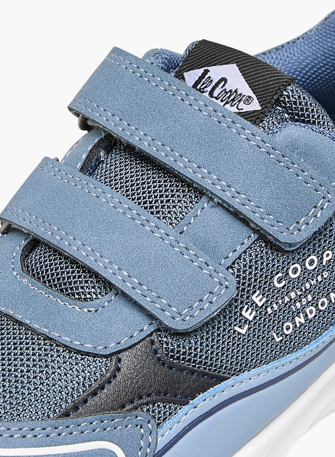 Lee Cooper Boys' Panelled Sneakers with Hook and Loop Closure