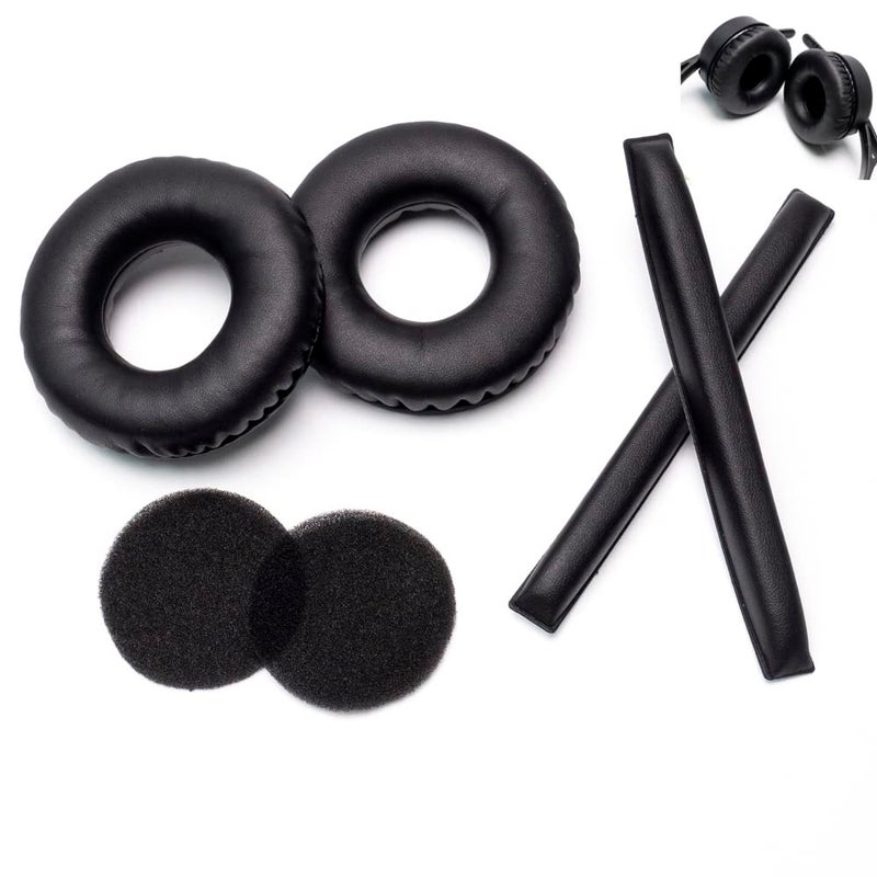 Voarmaks Rainbow Color Ear Pads Headband Cushion Kits Compatible with Sennheiser HD25 HD250BT HD25ll HD25S Il HMD25 Headphone Foam Covers Black Sets - Image 2