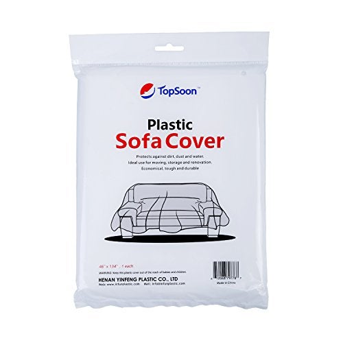 TopSoon Plastic Sofa Bag Clear Couch Cover,Moving & Storage Sofa Bag, Dust-Proof Waterproof Plastic Furniture Cover,134-Inch Long by 46-Inch Wide - Image 1