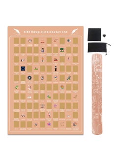 Y&D Top 100 Things to Do Scratch Off Poster, A Bucket List Enrich Your Life, Tracks What You Have Done, Accessories Included, Gift for Adults, 16.5'' x 23.4'' (ORANGE)  - Image 1