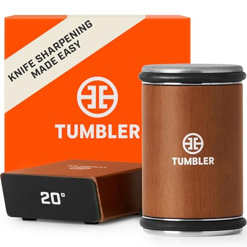 TUMBLER مُبَرِّد السكاكين الدوّار الأصلي™ – مُبَرِّد يدوي سهل للسكاكين المطبخية، الخارجية والأدوات – أدلة زوايا 15° و 20° - Image 1