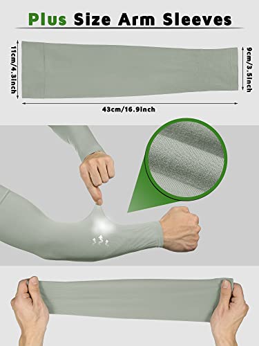 Foaincore 4 Pairs Plus Size Cooling Arm Sun Sleeves for Men Women UV Sun Protection Oversized Compression Sleeves(Multiple) - Image 5