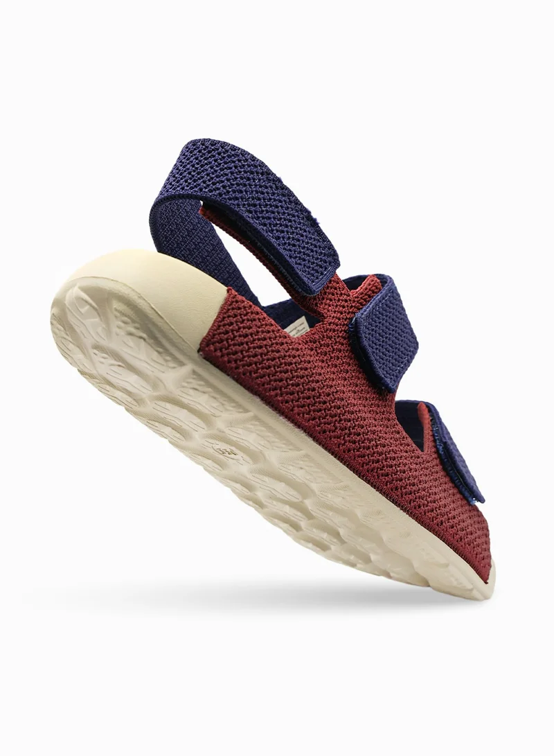 Duozoulu Dark Navy/Bordeaux Red AQ Three-Strap Knit Kids Sandals – Comfortable Casual Sandals for Summer, Play & Everyday Wear  | Best Price UAE