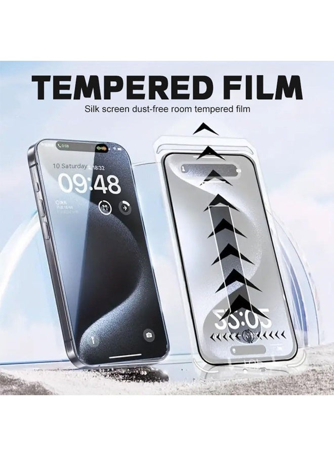 fantasize Silk Screen Clean Room Tempered Film, HD Anti-Peep Tempered Glass Film, Privacy Screen Protector for iPhone 16/15/14/13/12 Pro Max/Plus (2 Pieces/Privacy Version) - Image 3
