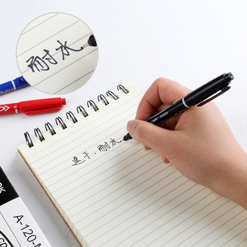 Small double-headed outlining pen 120 black waterproof quick-drying marker pen, ultra-fine oil-based marker pen for art painting, wholesale - Image 2