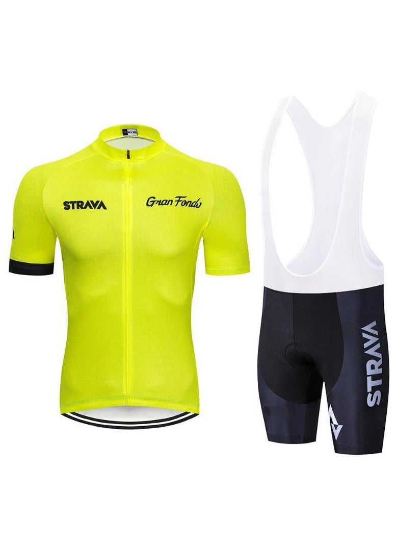 KUYING STRA Cycling Suit Short Sleeved Shoulder Strap Cycling Pants Set  - Image 1